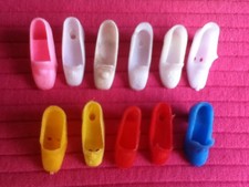 Barbie Vintage-Schuhe Pilgrims Rosa Weiß Gelb Rot Blau