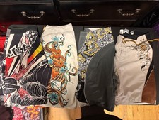 Vintage Lost Enterprises Board Shorts Size 36, Various Graphics