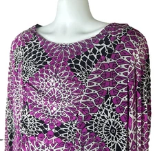 I.N.C. International Concepts Woman Size 1X Magenta Black Blouse Lined