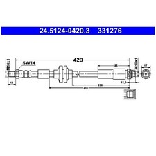 2x Bremsschlauch hinten für Ford C-MAX DM2 Focus 2 DA DB 24576739