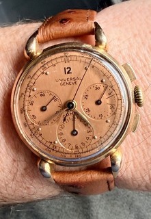 1940's Universal Genève Compax 18K Solid Roe Gold Chronograph cal. 283 SERVICED