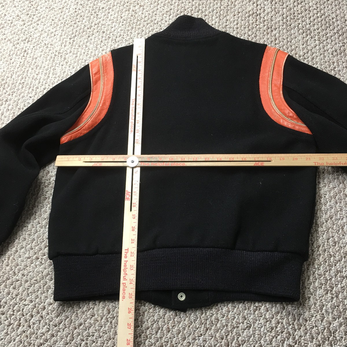 m*e様 USA ヴィンテージ 40's 50's ジャケット Vintage 40s 50s Bomber Jacket Adult 42 M/L Black Orange