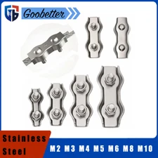 Stainless Steel Wire Rope Duplex Cable Grip Clamp Clips M2 M3 M4 M5 M6 M8 M10
