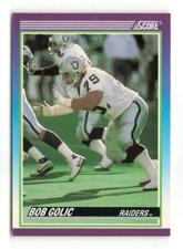1990 SCORE BOB GOLIC LOS ANGELES RAIDERS #512
