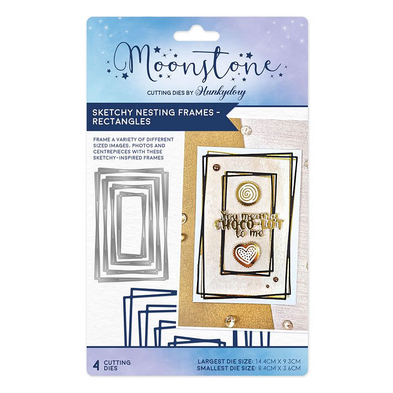 Hunkydory Moonstone - Sketchy Nesting Frames - RECTANGLES Die Set - MSTONE1020