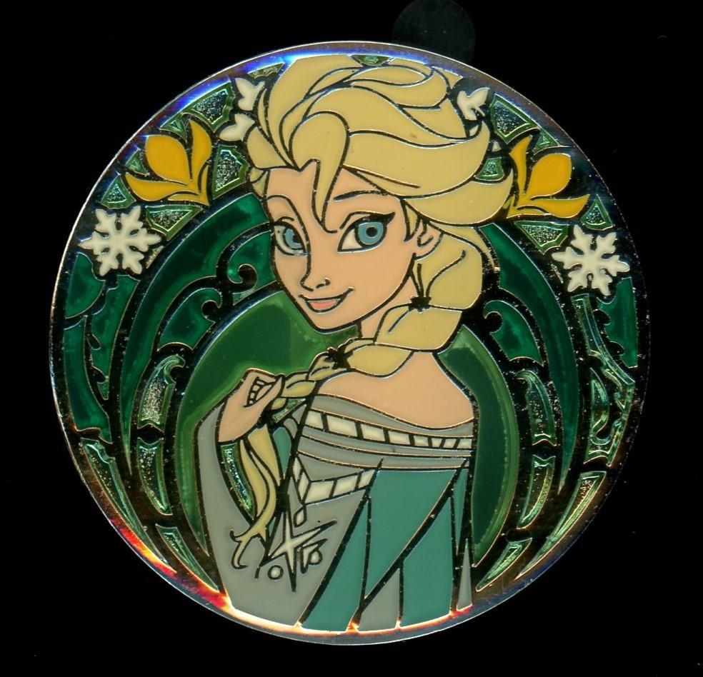 TDR TDS Tokyo Elsa Stained Glass Circle Disney Pin 113193
