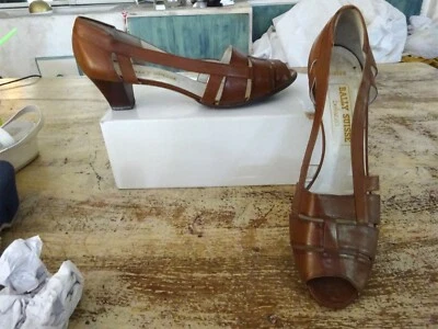 CHAUSSURE SANDALLE NU PIED D ETE MARRON TOUT CUIR NEUVE P 39,5 OU 6,5 - Photo 1/4