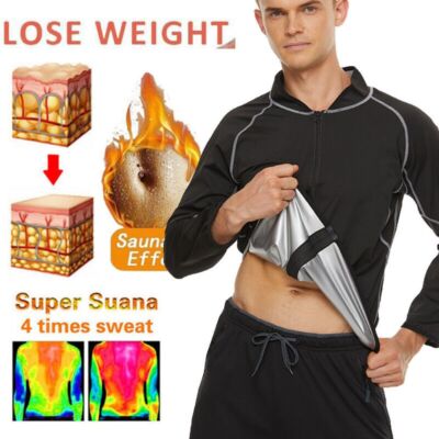 Fitness Sweat Suits Sauna Suit Jacket Men's Heat Trapping Shaper Jacket US