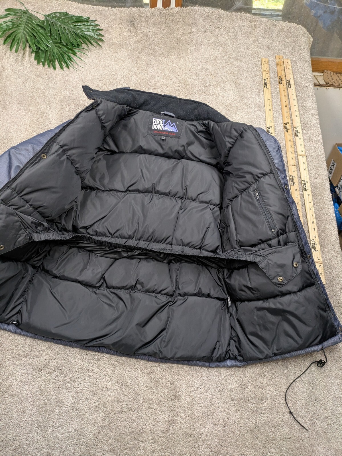 First Down Parka Jacket Mens Medium Gray Goose Do… - image 5