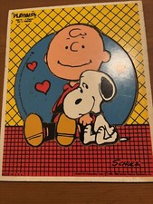 VINTAGE Playskool SNOOPY and Charlie Brown Wooden Puzzle 1956 VG FS