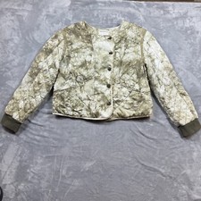 Chaqueta Marrakech Anthropologie Verde Grande Acolchada Tie Dye Bombardero Moto Crop Usada en Excelente Condición