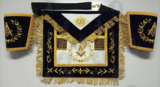 Masonic Regalia Grand Lodge Master Mason Apron Cuffs Hand Made Top Quality.