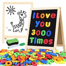 Giftinthebox Magnetic Letters and Numbers for Toddlers with Easels, 133 Pcs ABC