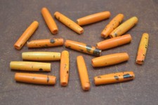 30 PCS DYED ORANGE BUFFALO BONE TUBE BEADING BEADS 1"