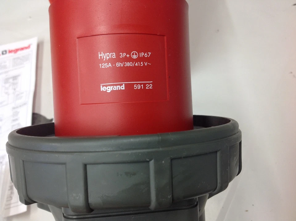 Enchufe Pass Seymour Legrand 59122 59-122 125A 380-415V, Hypra 3P + E, IP67 NUEVO  Foto 3 de 4