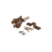 Single Locking Rimlock Bolts - Spring Latch on Inside 50mm
