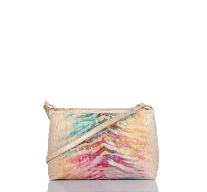 Brahmin Lorelei Bag Melbourne Croc Embossed Ivory Leather Shoulder Bag Purse NWT