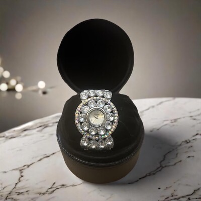 Ladies Bling Bling  Full Crystals Quartz Watch W/clear & AB Rhinestones W-13