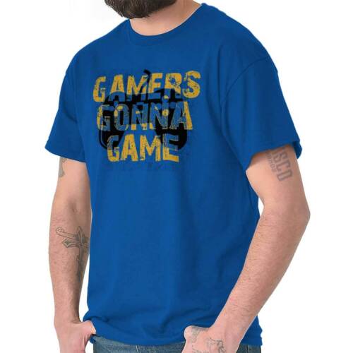 Gamers Gonna Game Funny Video Gaming Nerd Mens Casual Crewneck T Shirts Tees - Picture 1 of 8