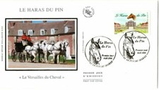 3808+ FDC  ENVELOPPE 1er JOUR SUR SOIE    LE HARAS DU PIN