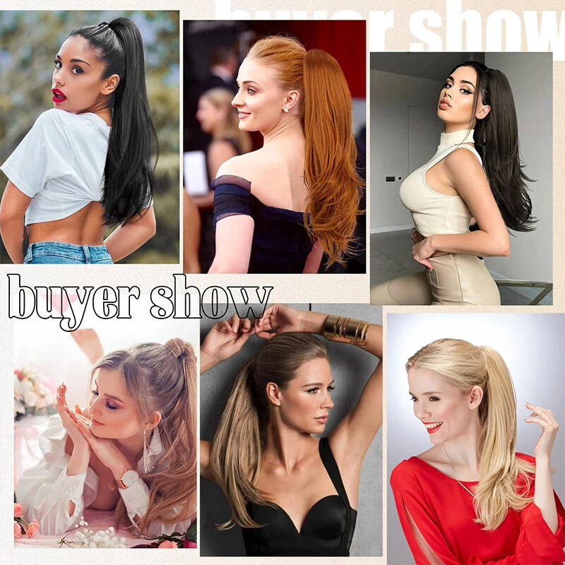 Real Ponytail Claw Clip in As Human Hair Extension Pony Tail Thick Hairpiece US - Image 2 of 4