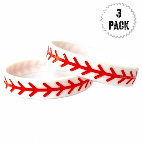 Baseball Bracelets Silicone Wristbands Lot Youth Size Sports Team Party