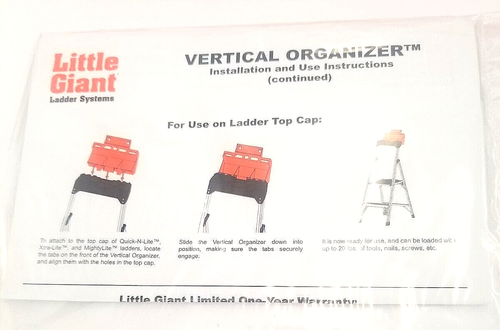 New Little Giant Ladder Systems Tool Tray/ wall mounting bracket holder - Afbeelding 4 van 4