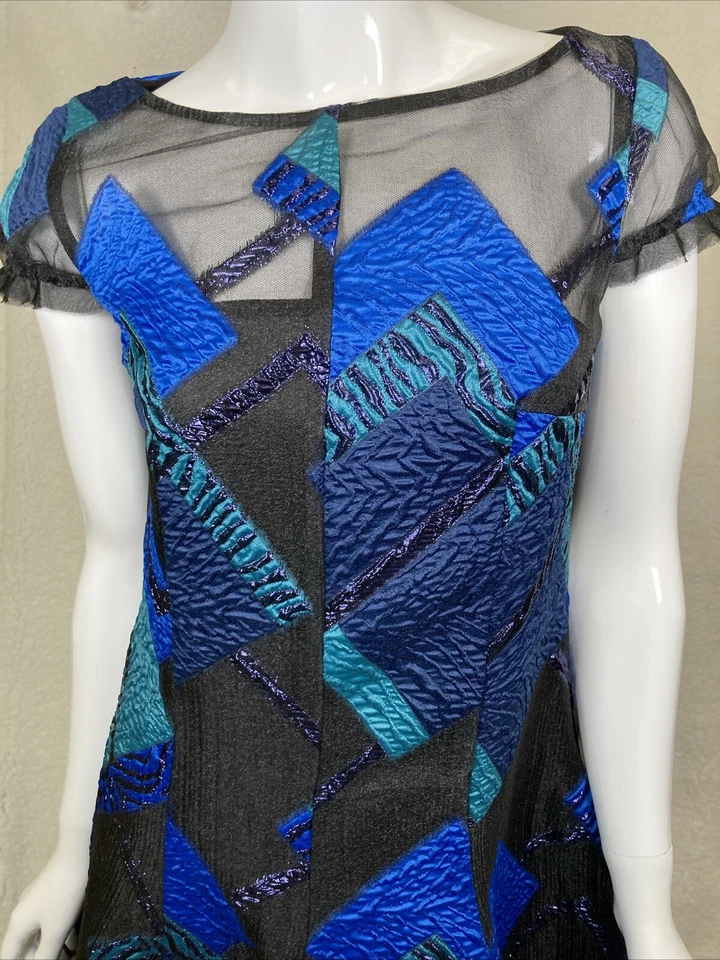 Nina Raynor Talbot Runhoff сказочный официальный синий вечернее платье, сделано в Германии - Изображение 2 из 4