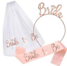 3 piece bridal veil set bachelorette party