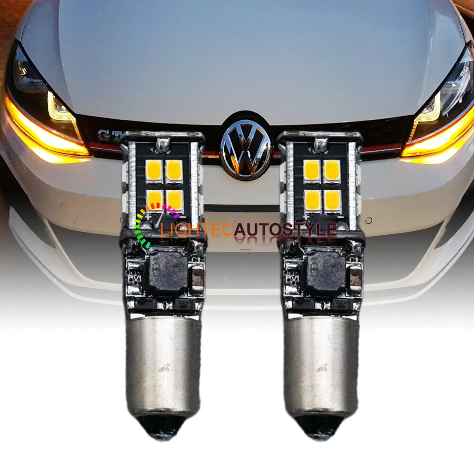 For VW GOLF MK7 GTD GTI Amber BAY9S 435 H21W 433D Bayonet LED Indicator Bulbs - Image 3 of 4