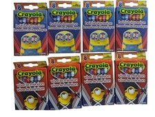 Lot of 8 2015 Crayola Minions 8-Count Crayons British Invasion  Vive le Minion