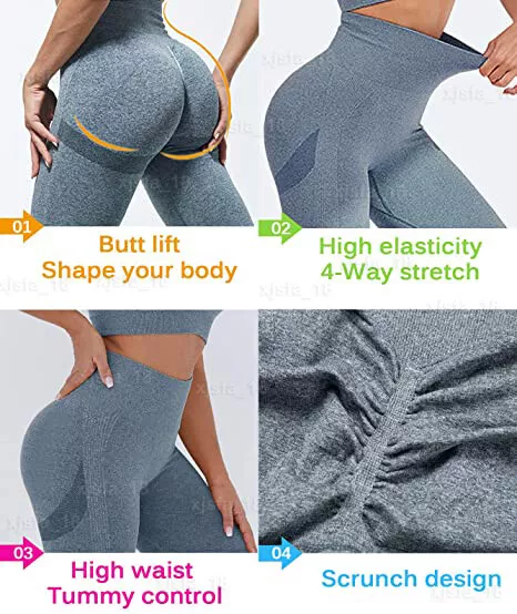 Hot Women Push Up Anti Cellulite Yoga Pants Ruched Workout Gym Tik Tok Leggings