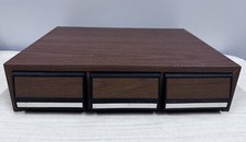 3 Drawer 42 Slot Audio Cassette Tape Storage Box Cabinet Faux Wood- Indonesia