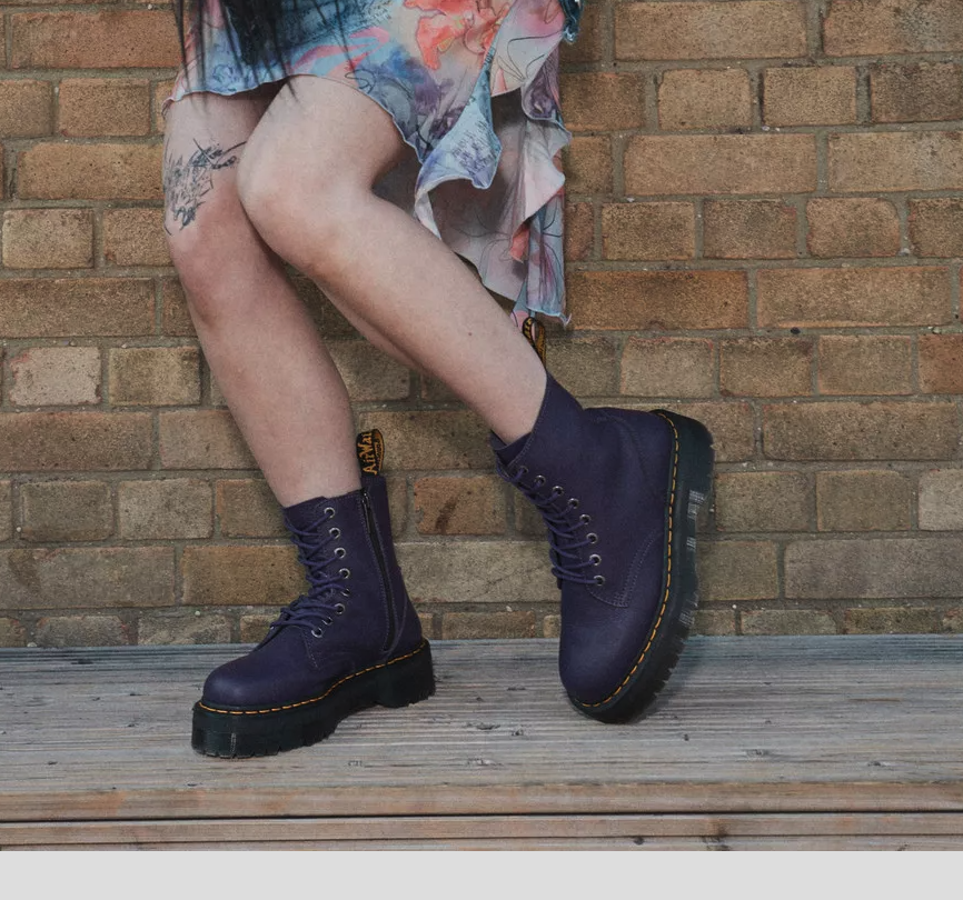 Dr. Martens JADON PLATFORM Boots in Rich Purple MSRP$250 Rich Soft
