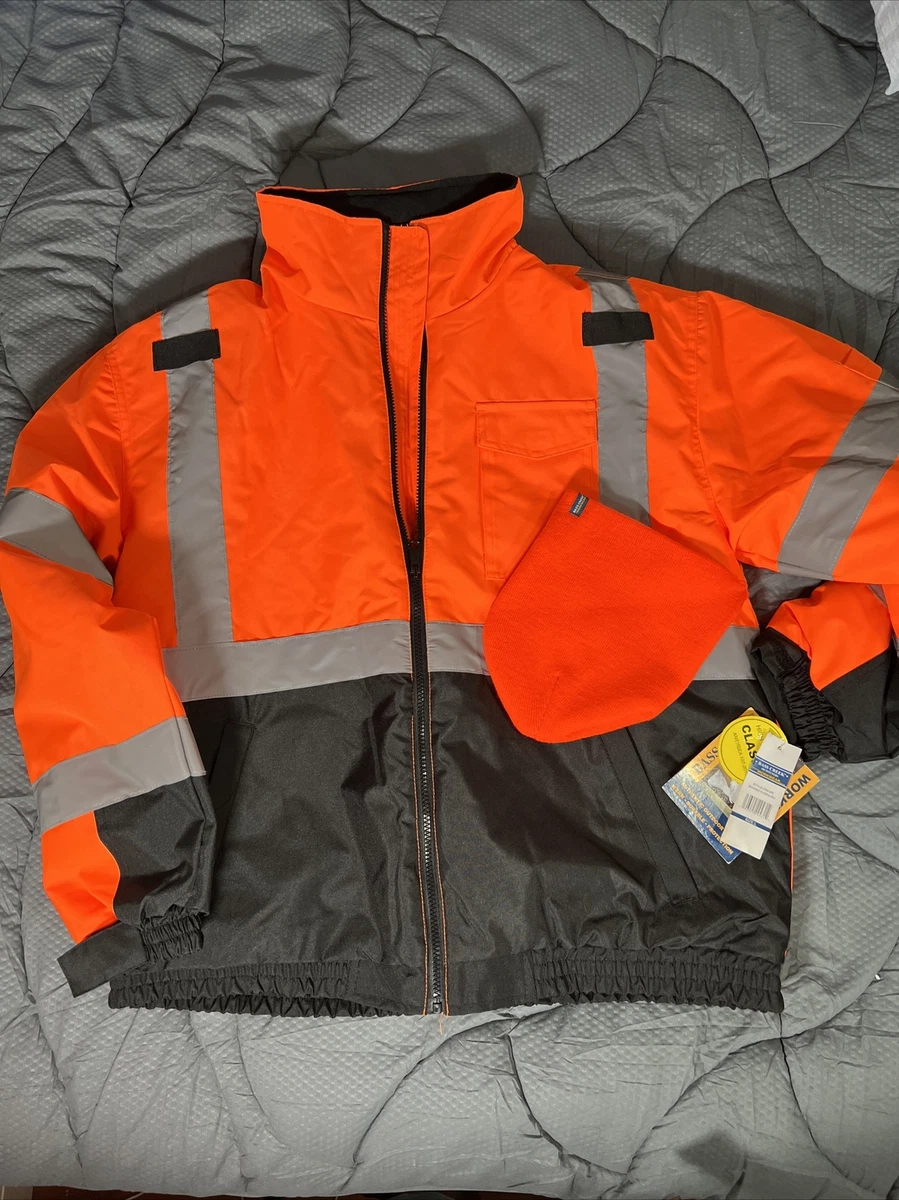 bass creek outfitters workwear full jacket size large and winter hat