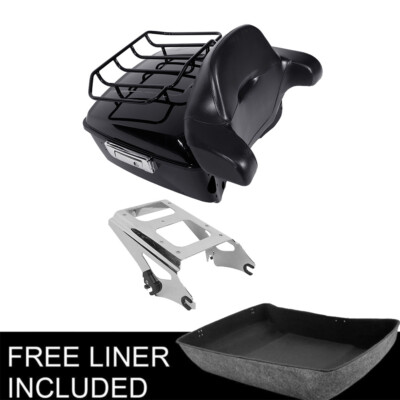 13.7'' King Trunk Pad 2-Up Mount Rack Fit For Harley Davidson Touring 2009-2013