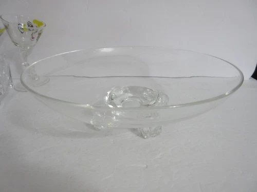 Vintage Steuben Art Glass Large 10 3/4" Low Footed Scroll Foot Bowl ~ J. Dreves