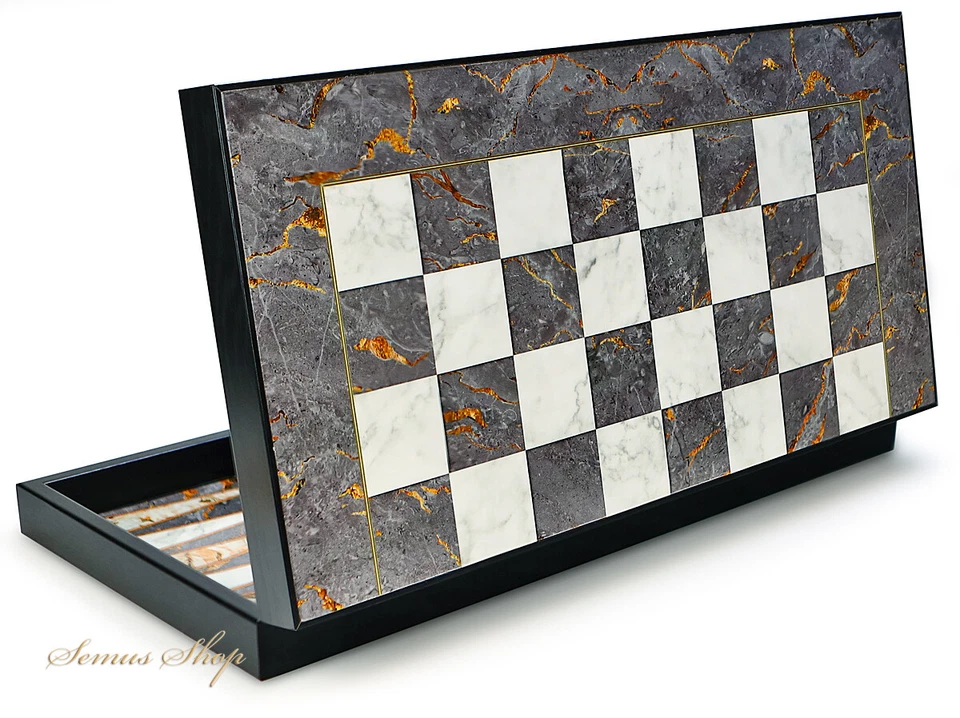 Wunderschöne Marmor Optik Backgammon Tavla XXL (B-WARE) - Bild 3 von 4