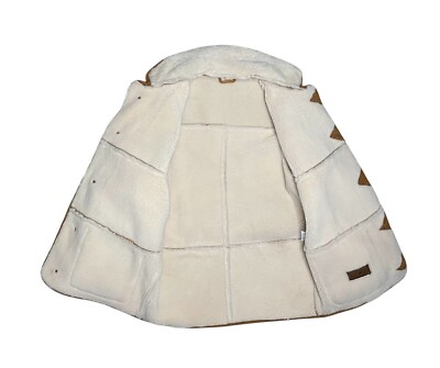 L.L. Bean Jacket Brown Men's M Regular Suede Leather Sherpa Lined