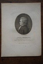 J.DUVAL DEPREMESNIL 1745-1794 PORTRAIT ENGRAVING 18TH CENTURY BORN IN PONDICHERY, DECAPITATED