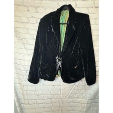 Seven7 Black Velvet Jacket With Silk Blend Lining Size 22/24