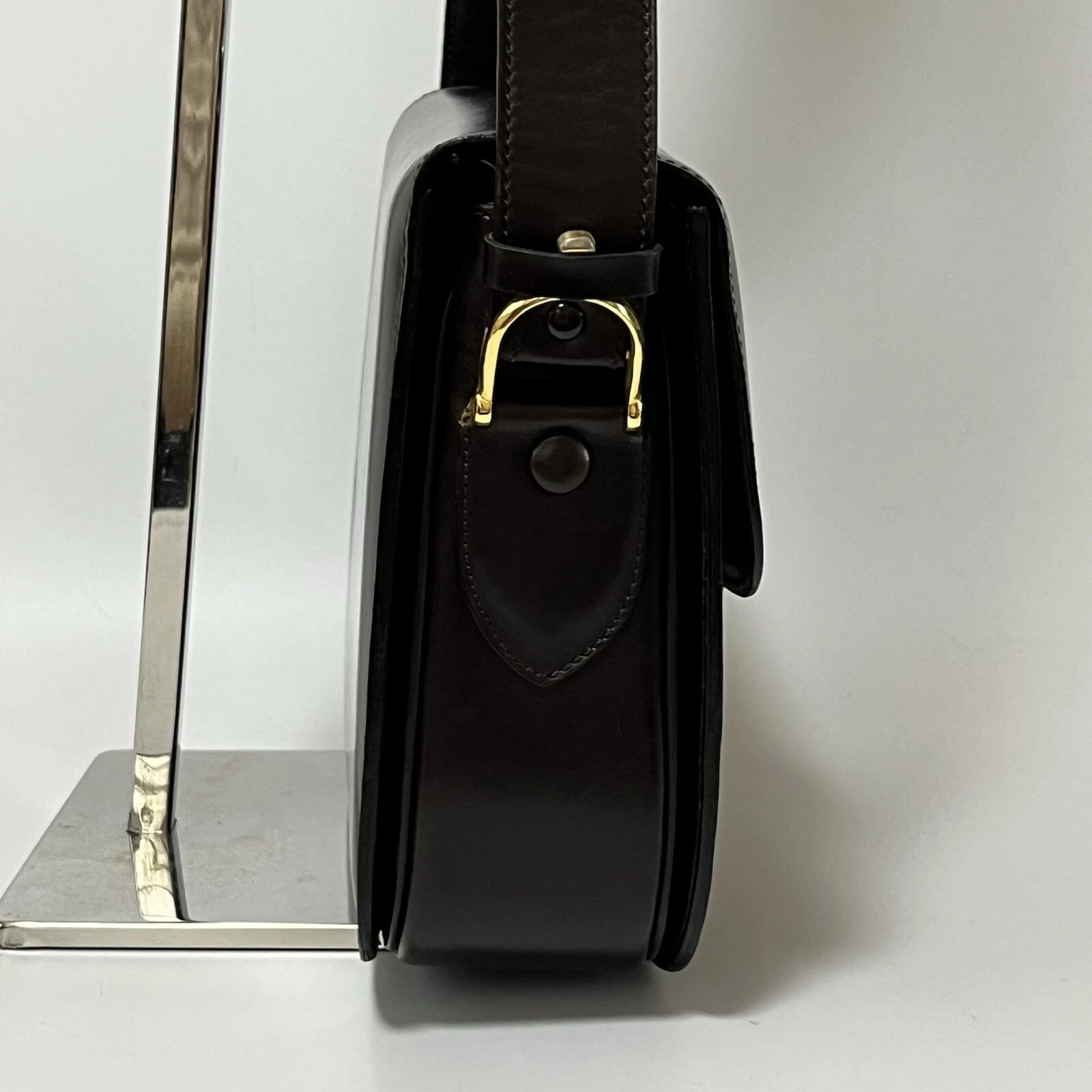 COACH Borsa a tracolla CELINE carrozza cavalli pelle marrone autentica dal Giappone #103