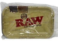RAW Rolling Tray 11 x 7" Slow Burning Papers with rawthenticity paper