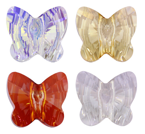 Perles de cristal papillon Superior PRIMO 5954 14 mm grand trou * nombreuses couleurs - Photo 1/3