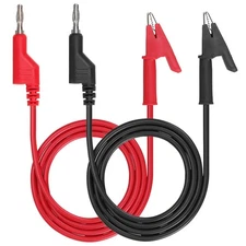 Sumnacon Multimeter Banana Plug to Crocodile Alligator Clip 3.3Ft/1M, Black 