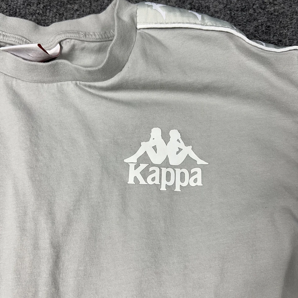 Camisa Kappa Para Hombres XL Gris Manga Larga Logo Grabado Cuello Redondo Ropa de Calle Ropa Deportiva Foto 3 de 4