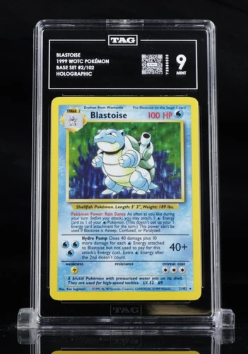 1999 Pokemon Game BLASTOISE - HOLO #2 Base Set Unlimited - TAG 9