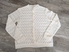 VINTAGE 60’s Carol Brent Sweater Cardigan Open Knit Size S EUC Made In Japan