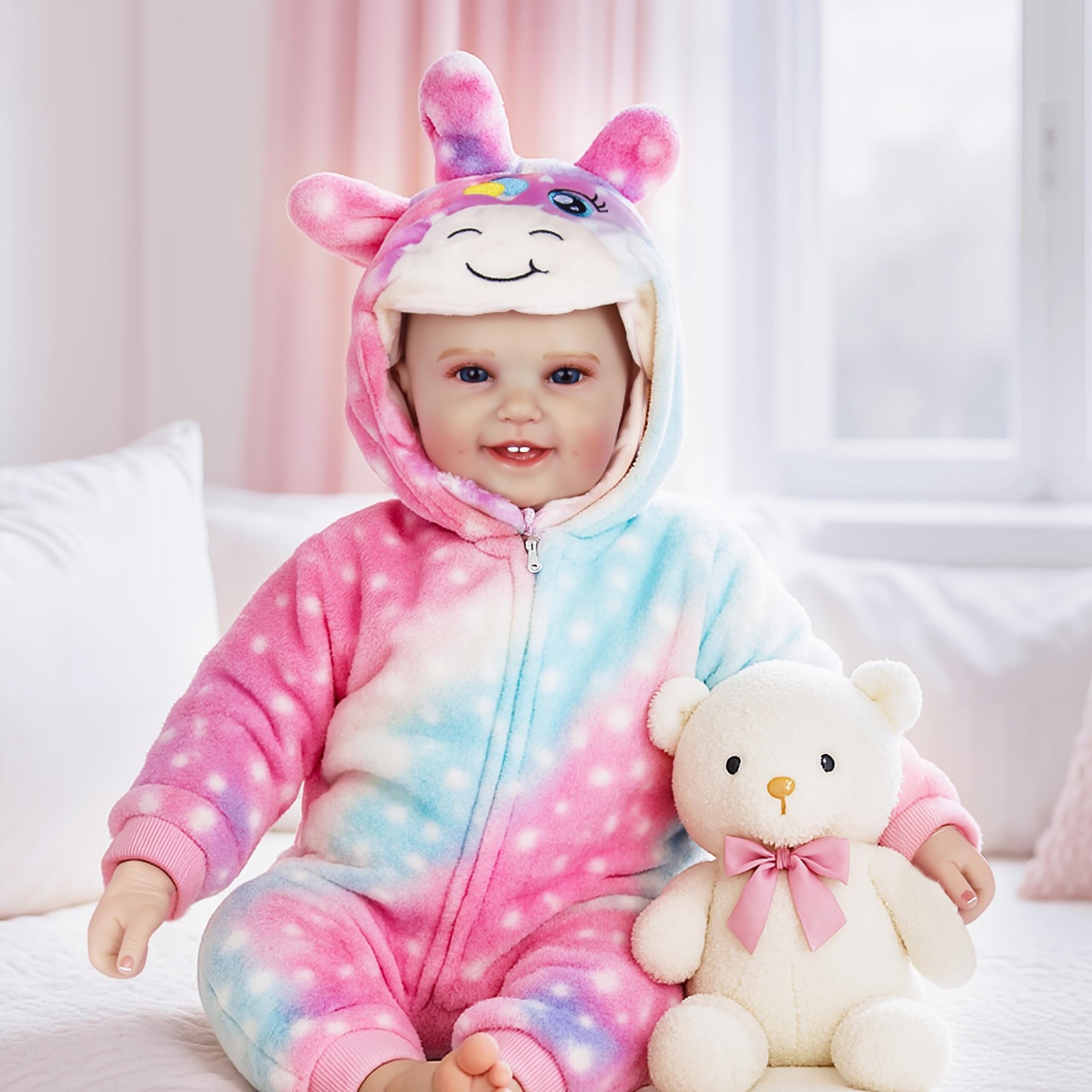 - 19 Inch Reborn Baby Dolls For Girls 3+, Vinyl Realisti...
