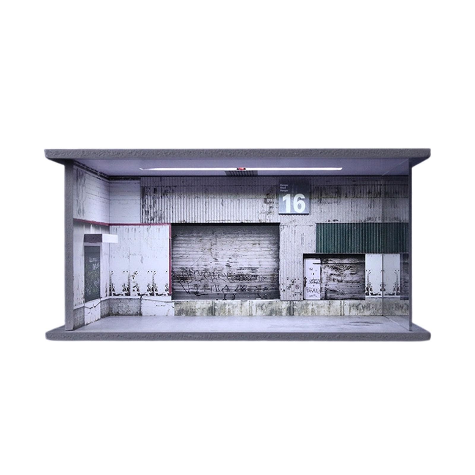 1/64 Model Car Display Case Miniature Scene Toy Car Storage Box